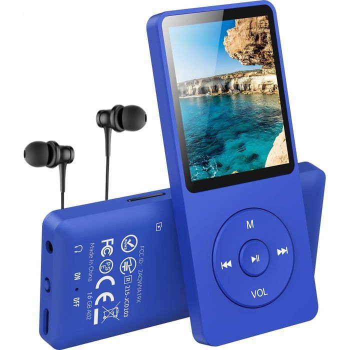 Lecteur MP3 AGPTEK 64Go - 70h Autonomie, FM, Enregistreur, Léger 30g