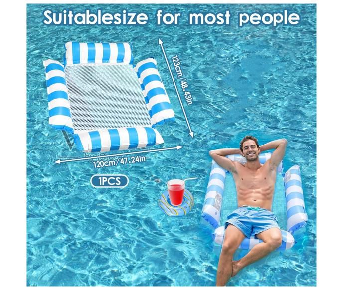 Matelas gonflable pour piscine - Oool avec porte-gobelet et Matelas gonflable pour piscine - Oool avec porte-gobelet et