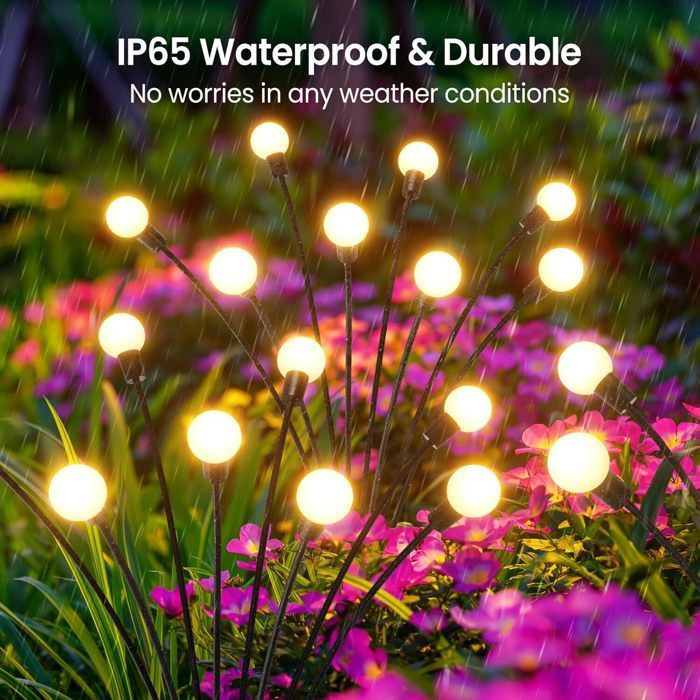 Lampe Solaire Extérieur Lampe Solaire Luciole, 4 Pièces10LED Lumiere Solaire Exterieur IP65 Étanches D'Extérieur, Pour Lumiere Solaire Exterieur Decorative
