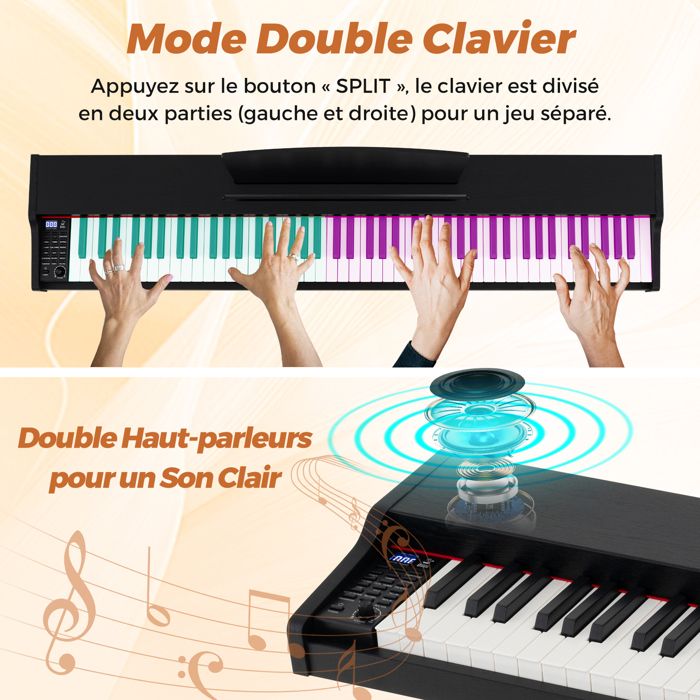 Clavier de piano numérique à 88 touches, piano électrique de