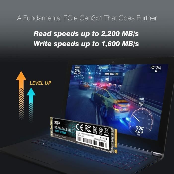 Silicon Power 1TB UD90 NVMe 4.0 Gen4 PCIe M.2 SSD R/W up to 5,000/4,800
