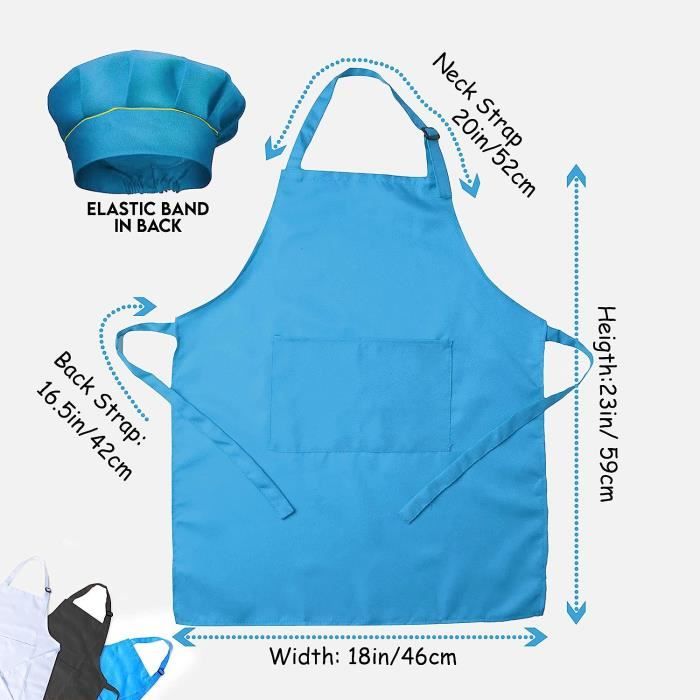 Tablier Cuisine Enfant, Réglables Tablier Enfant Peinture, Imperméable Tabliers de Chef pour Enfant avec Toque, Tablier Cuisine Enfant avec 2 Poche, Tablier Noir pour Garçon ou Fille la Cuisine(A Tablier Cuisine Enfant, Réglables Tablier Enfant Peinture, Imperméable Tabliers de Chef pour Enfant avec Toque, Tablier Cuisine Enfant avec 2 Poche, Tablier Noir pour Garçon ou Fille la Cuisine(A