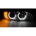 Paire de feux phares BMW serie 5 E39 95-03 Angel Eyes led 3D chrome-2