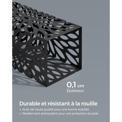 Porte-parapluie Carré En Métal Avec Crochets Et Plateau, 15.5x15.5x49cm, Noir - Moderne Songmics | Emob