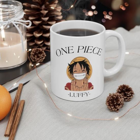 Mug Personnalisable Luffy One Piece Avec Prénom, Bleu, Céramique, Fait Main, Neuf
