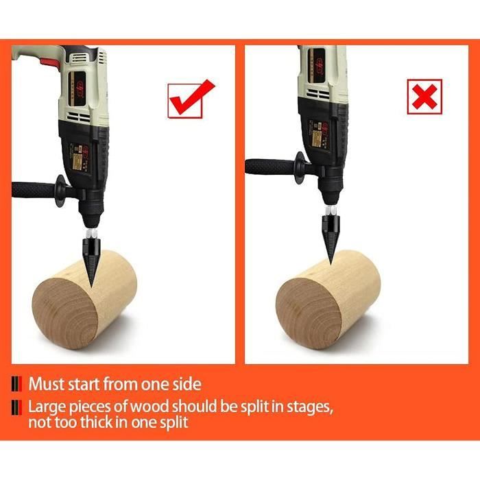 32mm Fendeuse De Bûches Fendeuse à Bois Perceuse Robuste Perceuse Vis Cone Conducteur Feu Fendeuse De Buches A Bois Fendage Cone De Bois Peu Petit 30708468