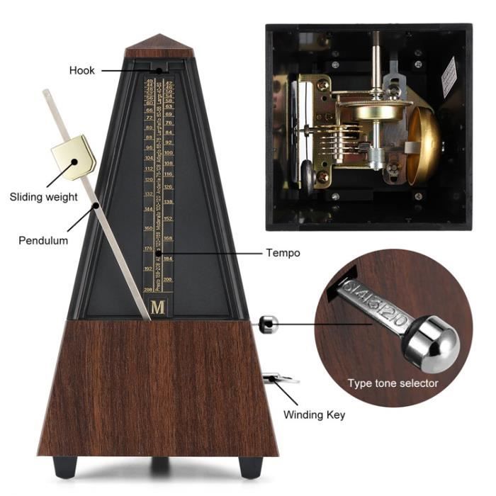 Métronome mécanique traditionnel Pour guitare, piano, guitare