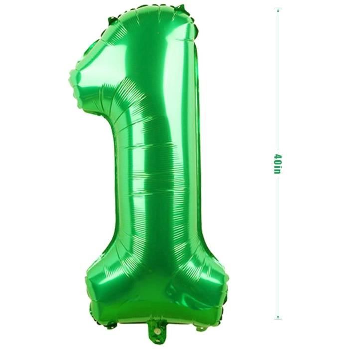 Ballon chiffre 4 holographique aqua 1,01m