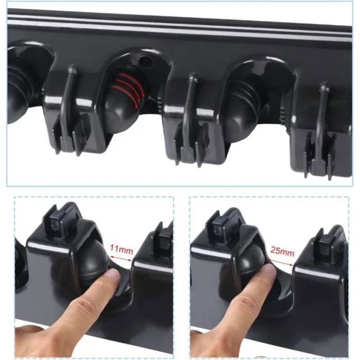 Accroche Balai Mural JAONLD - 5 Supports + 6 Crochets Sans Percer - Rangement Outils Cuisine Et Garage