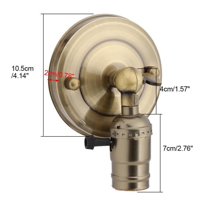 2PCS Applique Murale Industriell Avec Interrupteur à Tirette Lampe