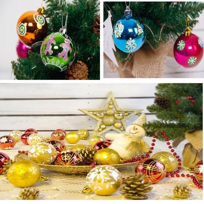 Lot De 44 Boules De Noël Décoratives - Assortiment Couleurs & Finitions (Pour Sapin, Mariage, Fête)