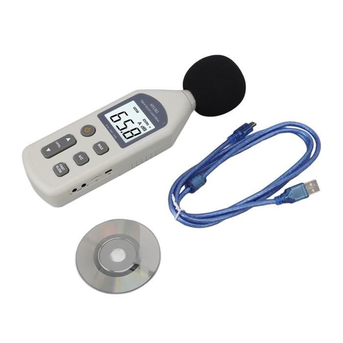 Décibelmètre Digital Portable - FYDUN - Sonomètre 30 à 130dBA - Écran LCD -  USB