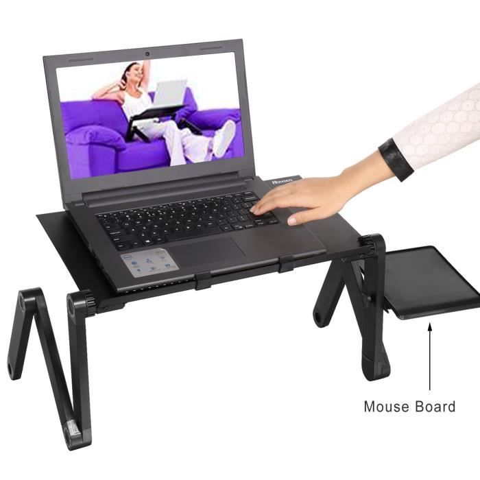 Support PC Table Ordinateur Portable Tablette, Table de Lit Pliable, Laptop  Stand à rotation à 360 Degrés Réglable