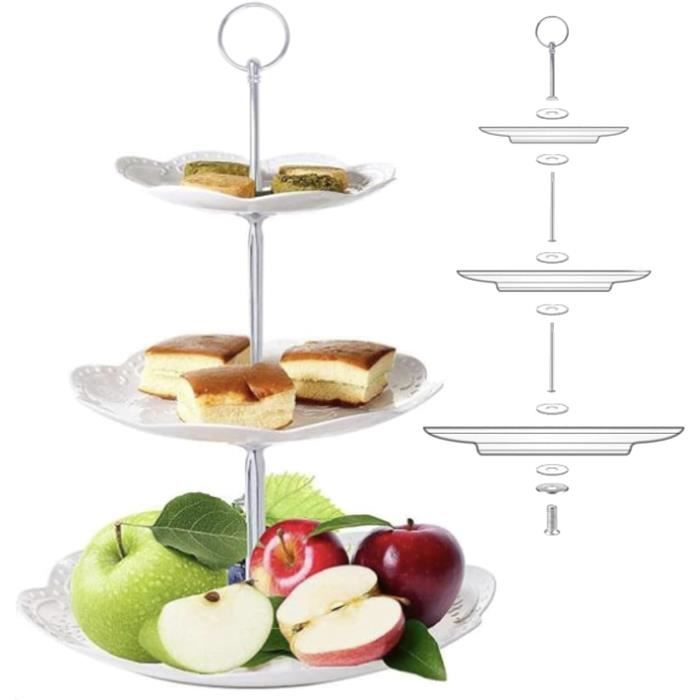 Support À Gâteau Carré Classique À Trois Niveaux