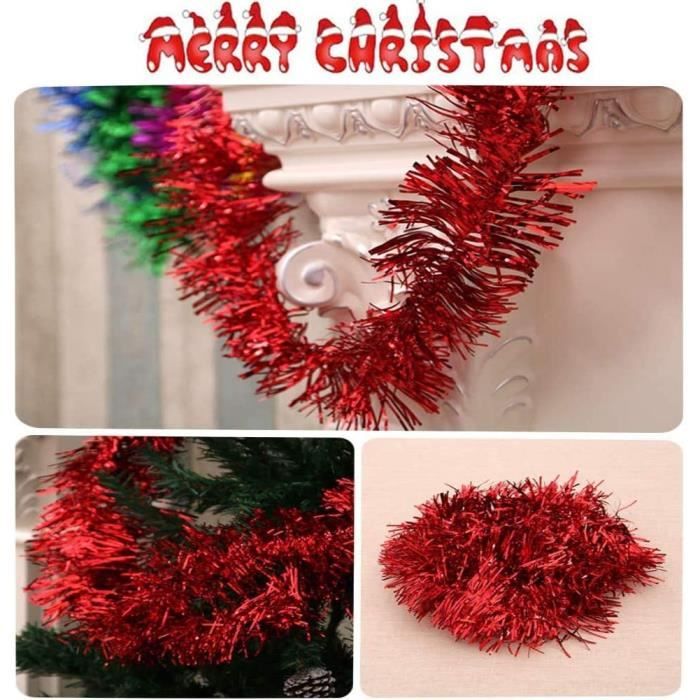 Guirlande De Noël Rouge Et Blanche DERA YEE - 10 Mètres, Largeur 9 Cm, Ornements Flocons De Neige, Pour Sapin Et Déco - 4