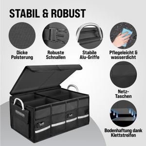 Organisateur Coffre Voiture Pliable - Sac Rangement Siège Arrière Avec 4 Poches - Imperméable