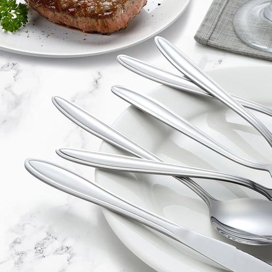 Couverts Steak En Or 3 Pièces - Acier Inoxydable Plaqué Or - Fourchette, Couteau, Cuillère - Pour Dîner Élégant