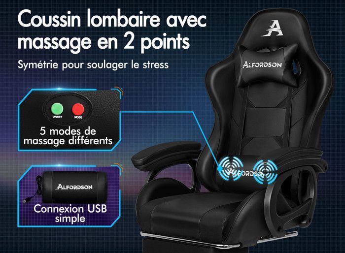 ALFORDSON Chaise de Jeu Haut de Gamme avec Repose-Pieds et Support Lombaire, Conception Ergonomique, Inclinaison à 150°, Chaise de Bureau en Cuir pour Les Jeux Bureau, capacité 180kg, Cuir PU, Gris ALFORDSON Chaise de Jeu Haut de Gamme avec Repose-Pieds et Support Lombaire, Conception Ergonomique, Inclinaison à 150°, Chaise de Bureau en Cuir pour Les Jeux Bureau, capacité 180kg, Cuir PU, Gris