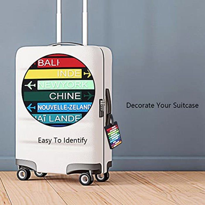 étiquette Pour Bagage En Cuir étiquette Valise Lot De 4 étiquettes Valise En Cuir PU - Avec Carte Identification Et Sangle Réglable - Pour Voyage Marquage Valise Cuir PU étiquette Bagage En Cuir Premium