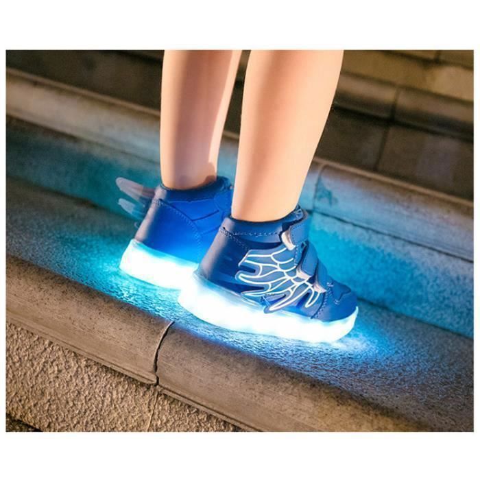 LED Chaussures 7 Couleur Lumineuses Basket Homme Femme USB Charge Mode Coloré Glow Chaussure