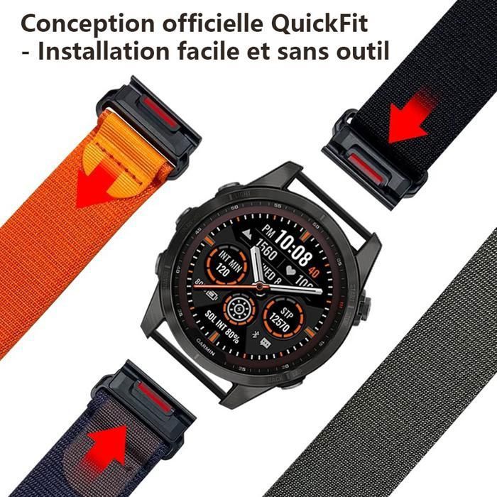 Bracelet à boucle en Nylon QuickFit, 22mm 26mm, pour Garmin Tactix 7 A – Fynix Gear