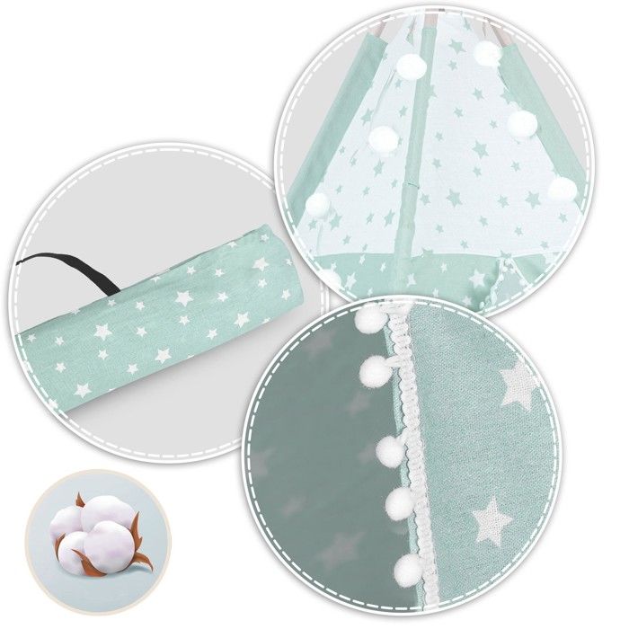 NUKIDO Ricokids NUKIDO Tipi pour enfant de style Montessori en coton et cadre en bois avec tapis isolant, 3 coussins, guirlande aérée, 120 x 120 x 165 cm, rose NUKIDO Ricokids NUKIDO Tipi pour enfant de style Montessori en coton et cadre en bois avec tapis isolant, 3 coussins, guirlande aérée, 120 x 120 x 165 cm, rose