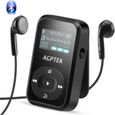MP3 Bluetooth 4.0 avec Clip Lecteur musical Sport 8Go Son Lossless, Baladeur avec Enregistreur Vocal, Radio FM,Extensible 128Go,Noir-0