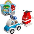 LEGO® 10957 DUPLO My First L'hélicoptère des Pompiers et la Voiture de Police Jouet pour Bébés, Filles & Garçons de 1 an et Demi-0