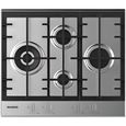Table de cuisson au gaz - ROSIERES - RHG6DDK3X - 4 plaques de cuisson - Allumage électronique - Acier inoxydable-0
