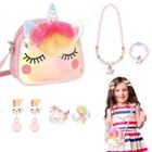 AODUX SACOCHE Licorne Sac a Main Enfants Fille,Unicorn Pack de Décorations pour Cadeau Anniversaire de Fête Cadeaux de Rentrée Scolaire