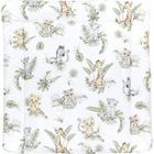 Tapis à Langer Bébé Motif Safari 70x70 Cm - Change Doux Et Confutable - Marron Et Vert