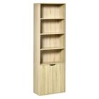 Bibliothèque - HOMCOM - 4 compartiments - meuble de rangement livres - 59x29x180 cm - Bois naturel