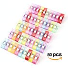 HAOPYOU Pince Couture,Lot de 50PCS Clips Pinces en Plastique,Pinces à Tissu pour Reliure Couture Artisanat Couleurs , 2.7 * 1 * 1.5CM