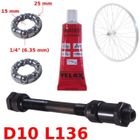 Kit Axe Roue Arrière Vélo – D10L175 – Avec Graisse, Cage à Billes, Roulements