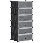 HOMCOM Meuble de rangement à chaussures modulable 6 casiers rectangulaires empilables noir blanc