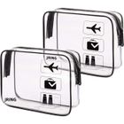 JRING Lot de 8 Trousse de Toilette transparente PVC Étanche pour femme homme voyage Avion