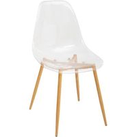 Chaise transparente pieds façon Chêne - Atmosphera - Taho - Scandinave - Moderne - Blanc