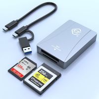 CFexpress Lecteur de carte SD Type B USB 3.2 Gen 2 10 Gbit/s Thunderbolt 3 ports CFexpress Reader portable en aluminium CFexp