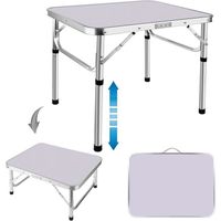 Table pliante portable Table de camping pliante en aluminium légère et ajustable Table de jardin et de pique-nique