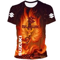T-shirt haut de sport,2021 Suzuki Moto 3D homme T-shirt De Course D'été T-shirt homme Extérieur Tout-Terrain Sport T-shirt enfants