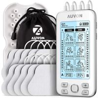 AUVON 4 Canaux Appareil d'électrostimulation EMS/TENS pour le soulagement de la douleur, avec 24 modes de electrostimulateur