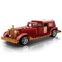 Reobrix - Modèle de puzzle de voiture ancienne en blocs de construction, jouet de construction intellectuel et de décoration.