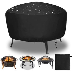 Housse De Protection Pour Brasero En Pierre - 130 Cm De Diamètre, Tissu Oxford 420D étanche, Sangles De Fixation