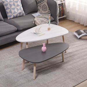 LivingArt24 Table Basse Table dappoint Table de Salon Lot de 2 Boogie Mat Anthracite cuivre