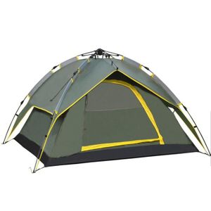 TENTE DE CAMPING Tente de camping à 2 portes 2 couches pour 3-4 personnes Abri extérieur ultra léger 2*2.2m