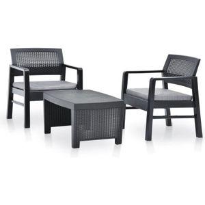 Ensemble table et chaise de jardin JARDIN®Nouveau -Mobilier à dîner Salon de jardin 3
