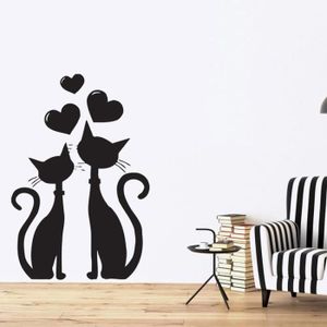 Noir maison salon Pour porte Lot de 5 stickers muraux amovibles en vinyle avec empreintes de chats chambre à coucher 