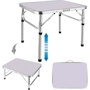 TABLE DE CAMPING Table pliante portable Table de camping pliante en aluminium légère et ajustable Table de jardin et de pique-nique