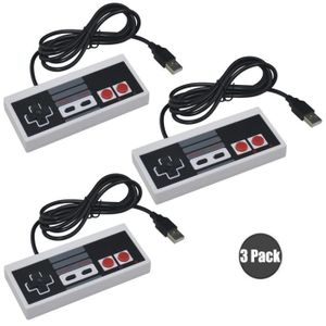 MANETTE JEUX VIDÉO Exlene® 3 Pack Retro USB NES Nintendo Game Controller Gamepad Joystick for Windows PC/MAC