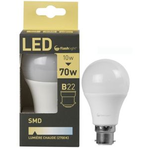 AMPOULE - LED Ampoule LED B22 10W - FLASH LIGHT - Lumière chaude